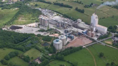 Aerial photo of Cauldon cement plant in Staffordshire
