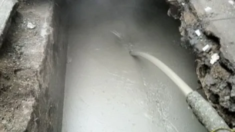 Foamfill pour in progress