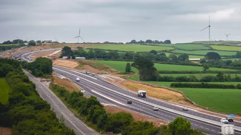 A30 in use with cars and trucks on it