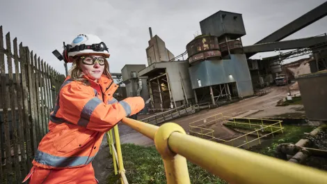 Flo Wooldridge, an apprentice at the Cauldon Cement plant