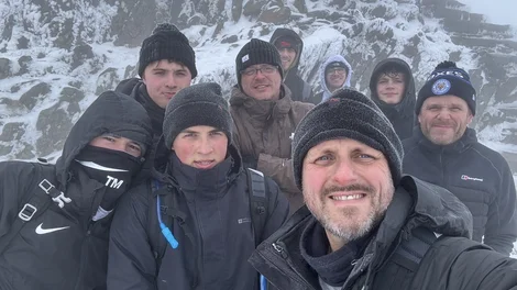 Danny King taking part in the 3 Peaks Challenge with his sons and a group of friends