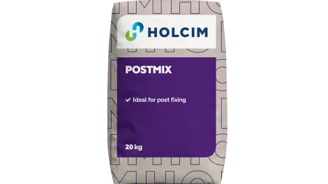 Concrete bag with the text postmix