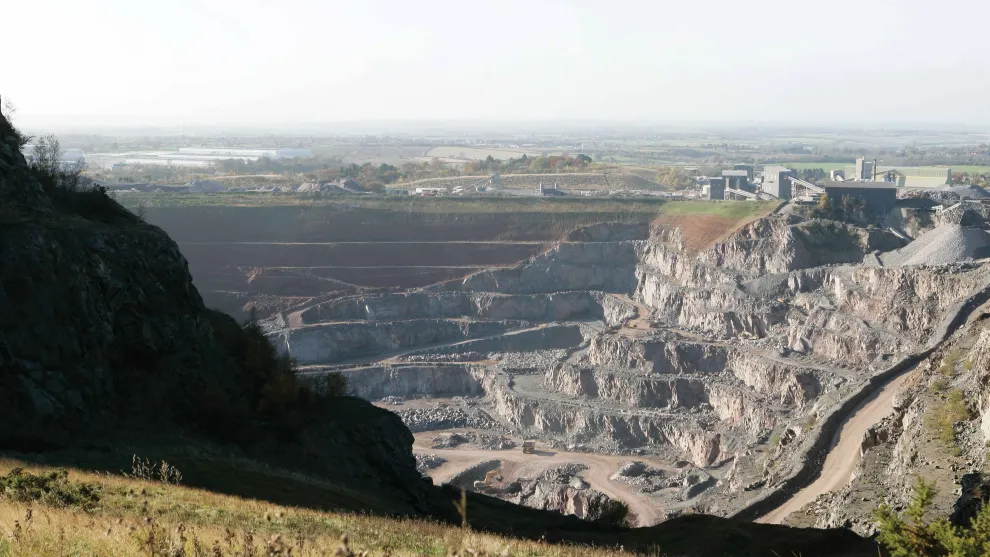Looking into Bardon Hill Super Quarry
