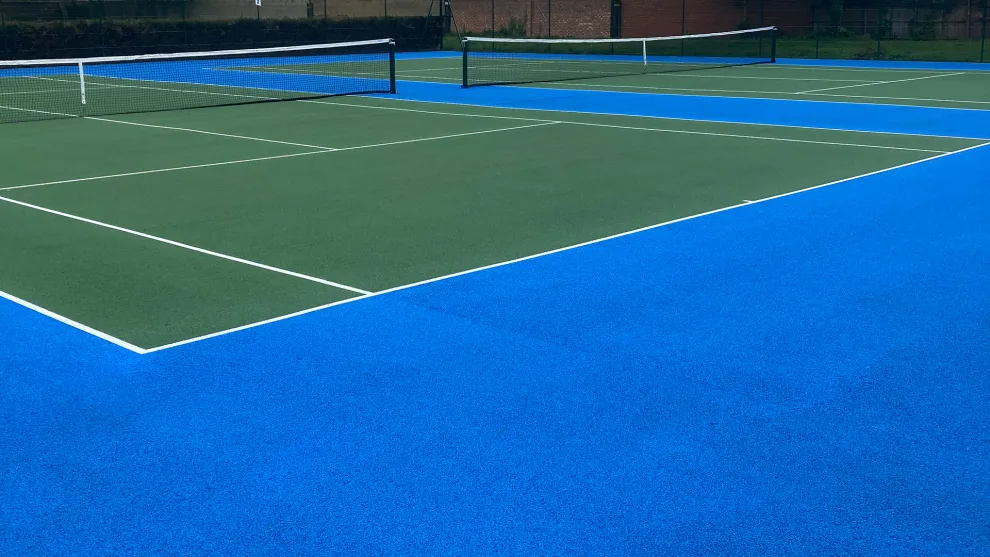 The finished Tennis Court at Wolf Fields in Southall