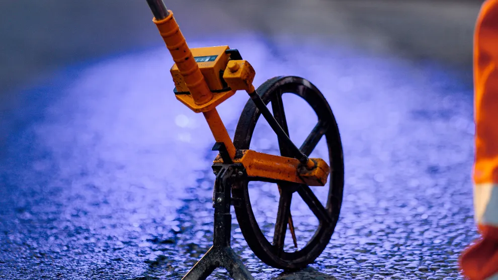 Meter Roller waiting to be used at the A444 Griff Island