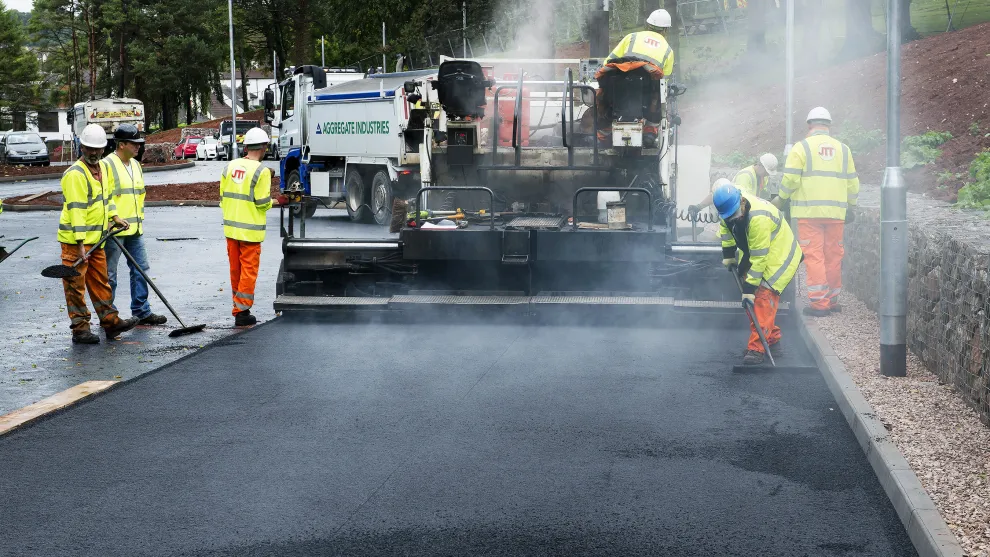 SuperParking Asphalt being laid at Torbay Hospital car park