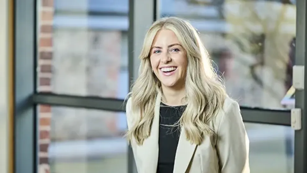 Lady smiling looking at the camera