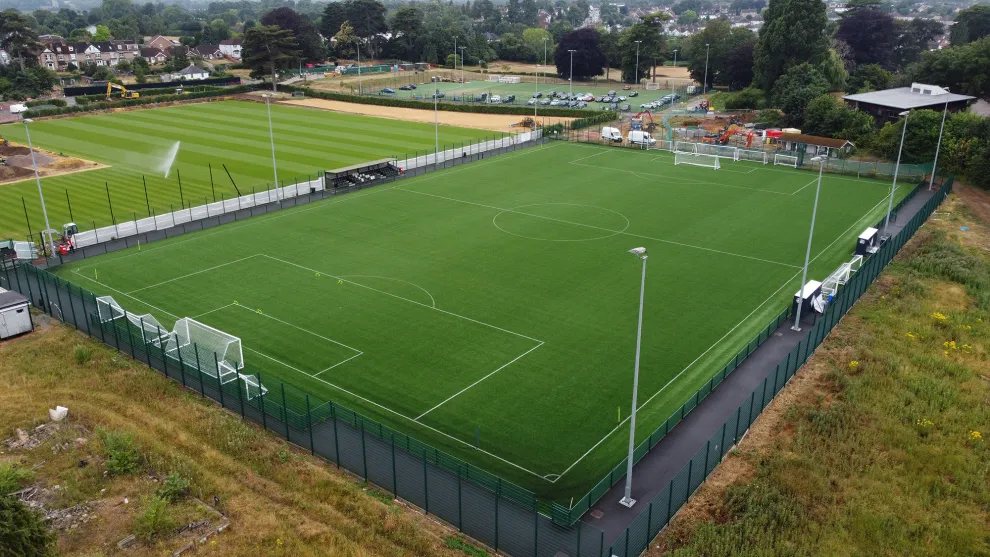 Looking down on the London Lionesses new 3g pitch from down low