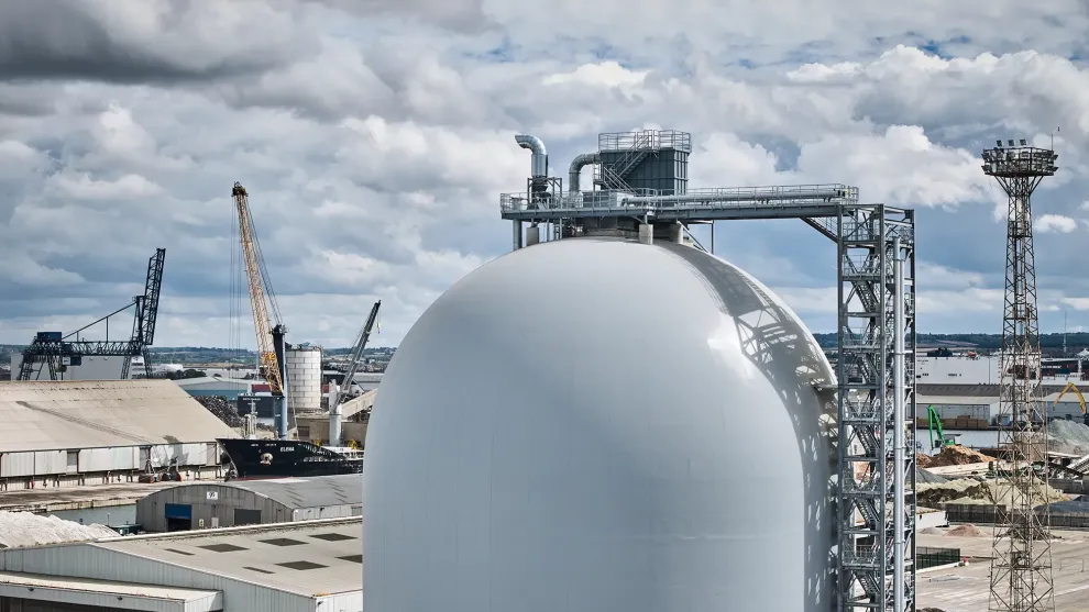 Cement dome at a dock in Tilbury London