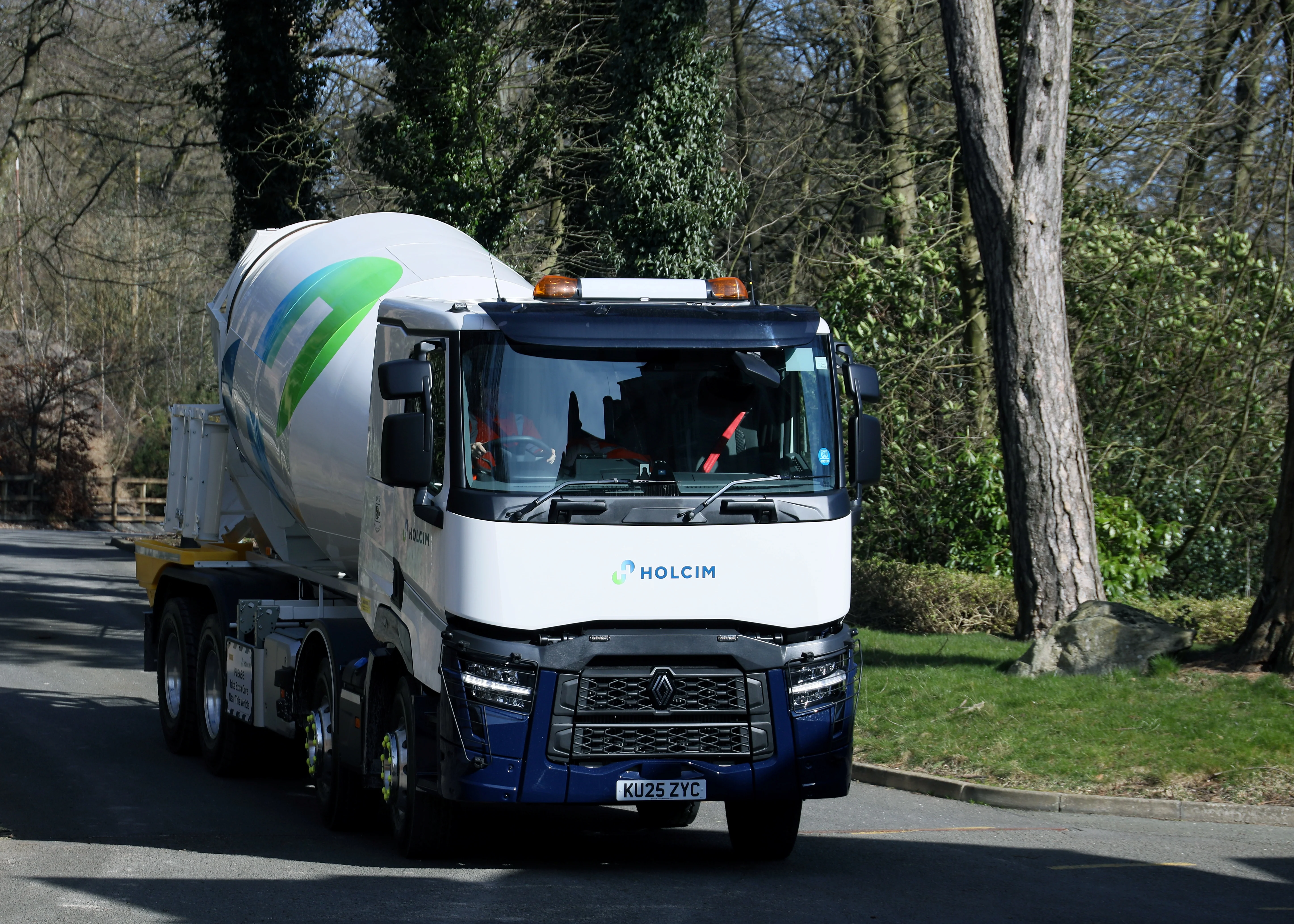 Readymix vehicle with trees in the background