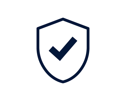 Icon of a shield with a tick in it
