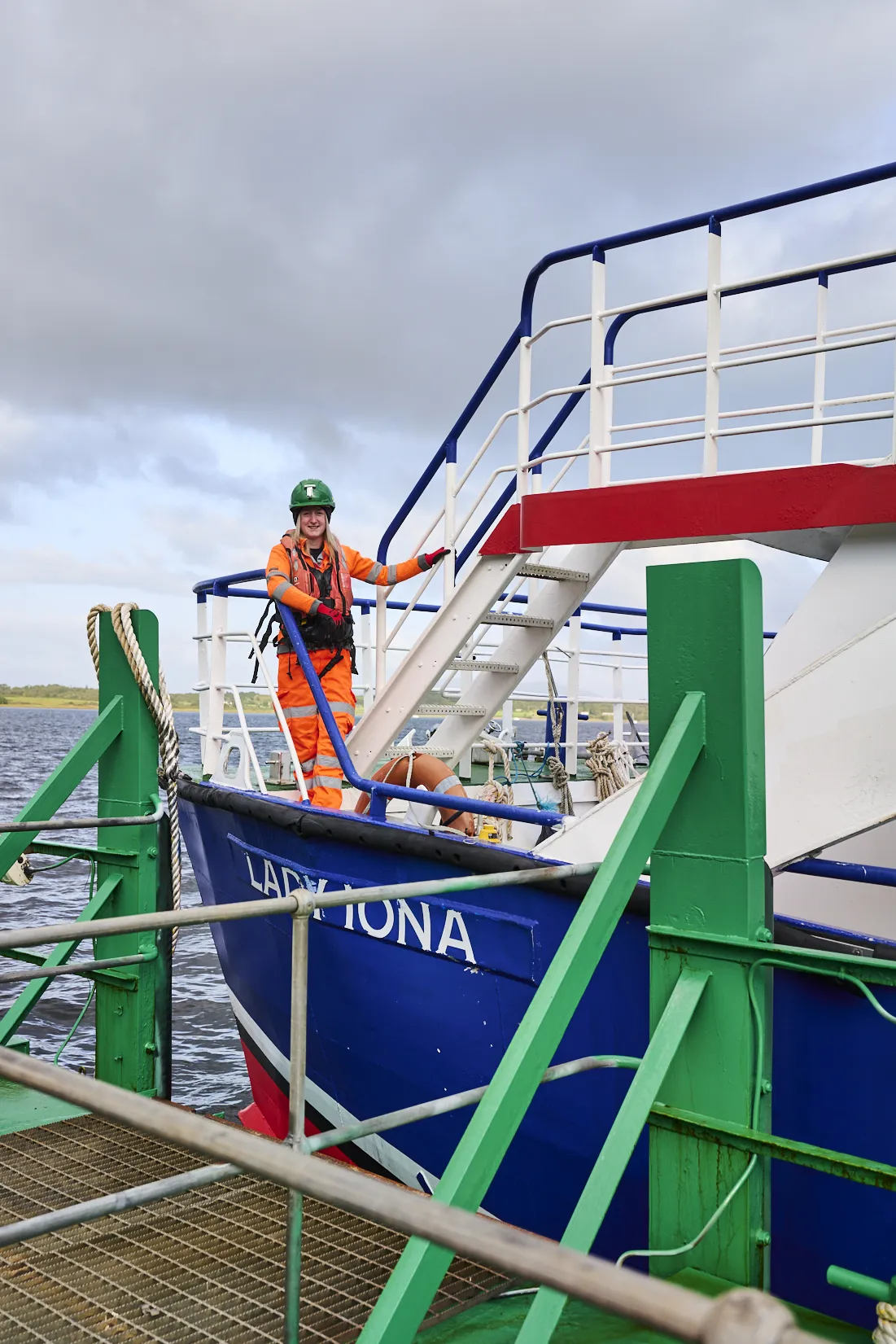 Coxswain Lawrie Cerexhe on board the Lady Ioana which transports colleagues and visitors from the mainland to Holcim's Glendsanda super quarry