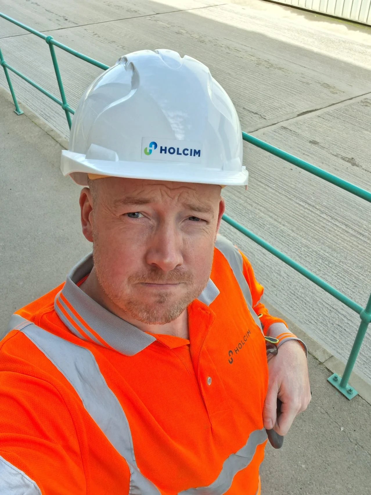 Rob Nutt of Holcim's Cement division in high viz PPE