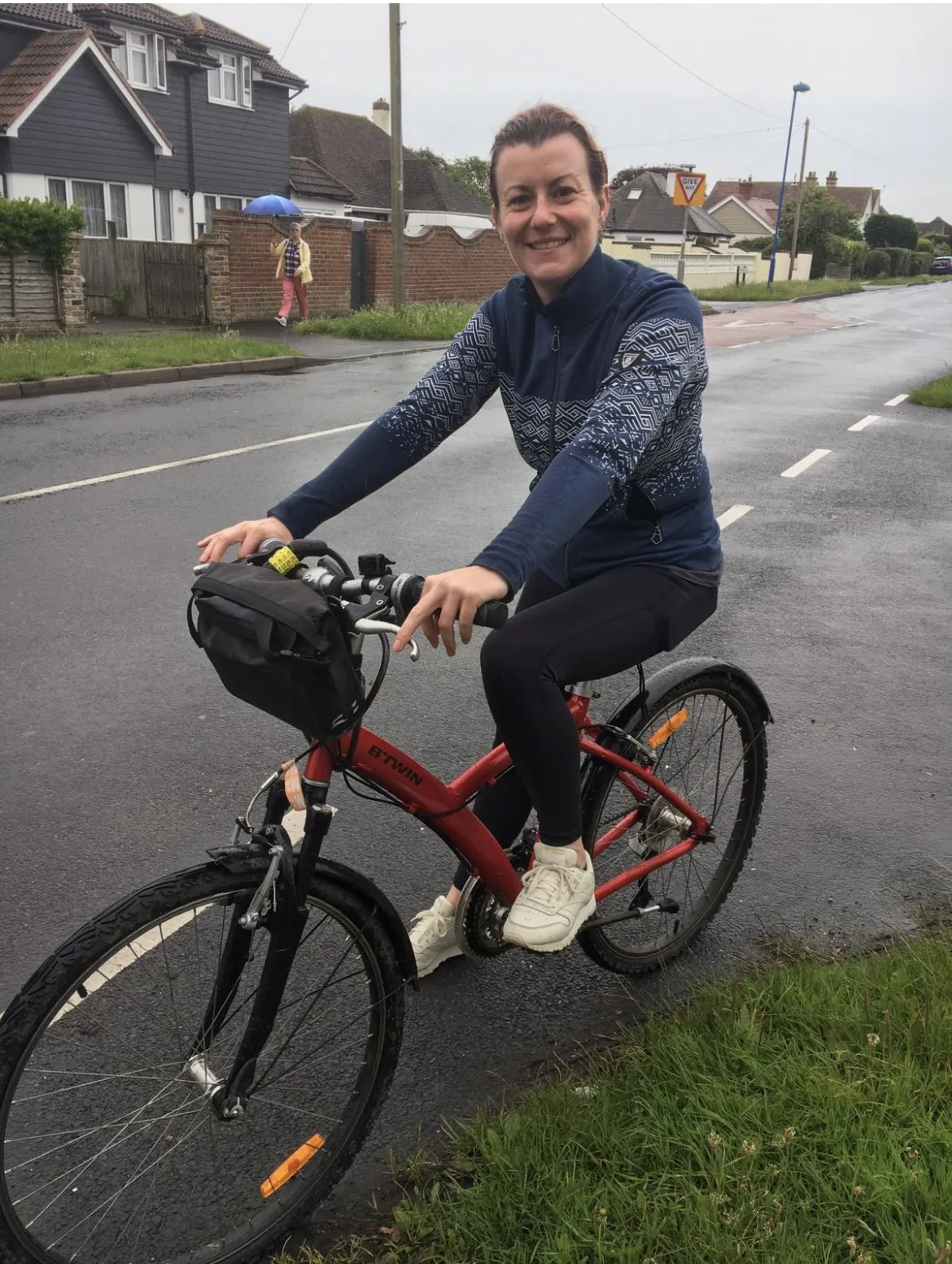 Kelly Lowe riding a bike in her spare time. Kelly suffers from long covid.