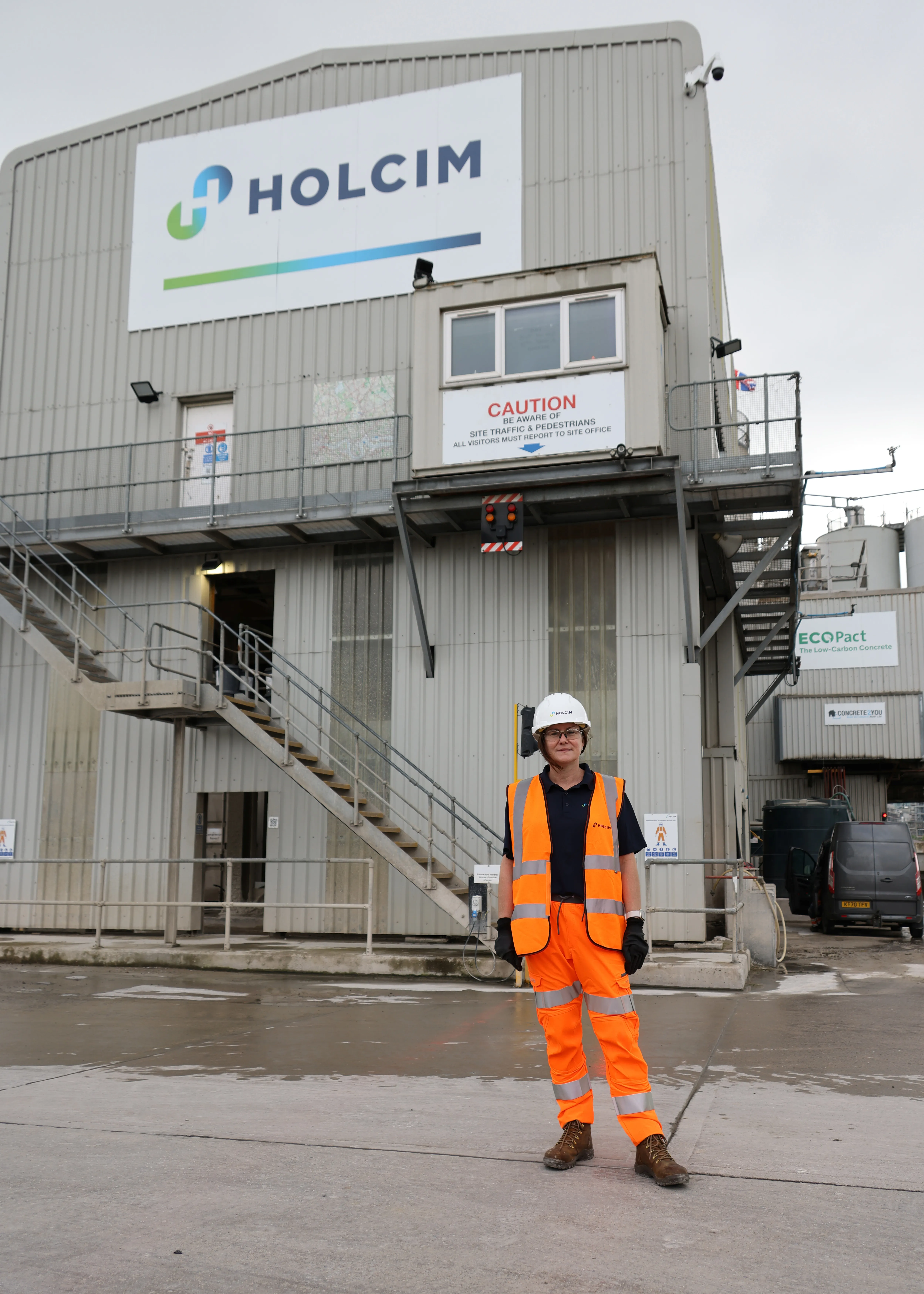 Kelly Lowe at Holcim 's Bow Readymix plant in London