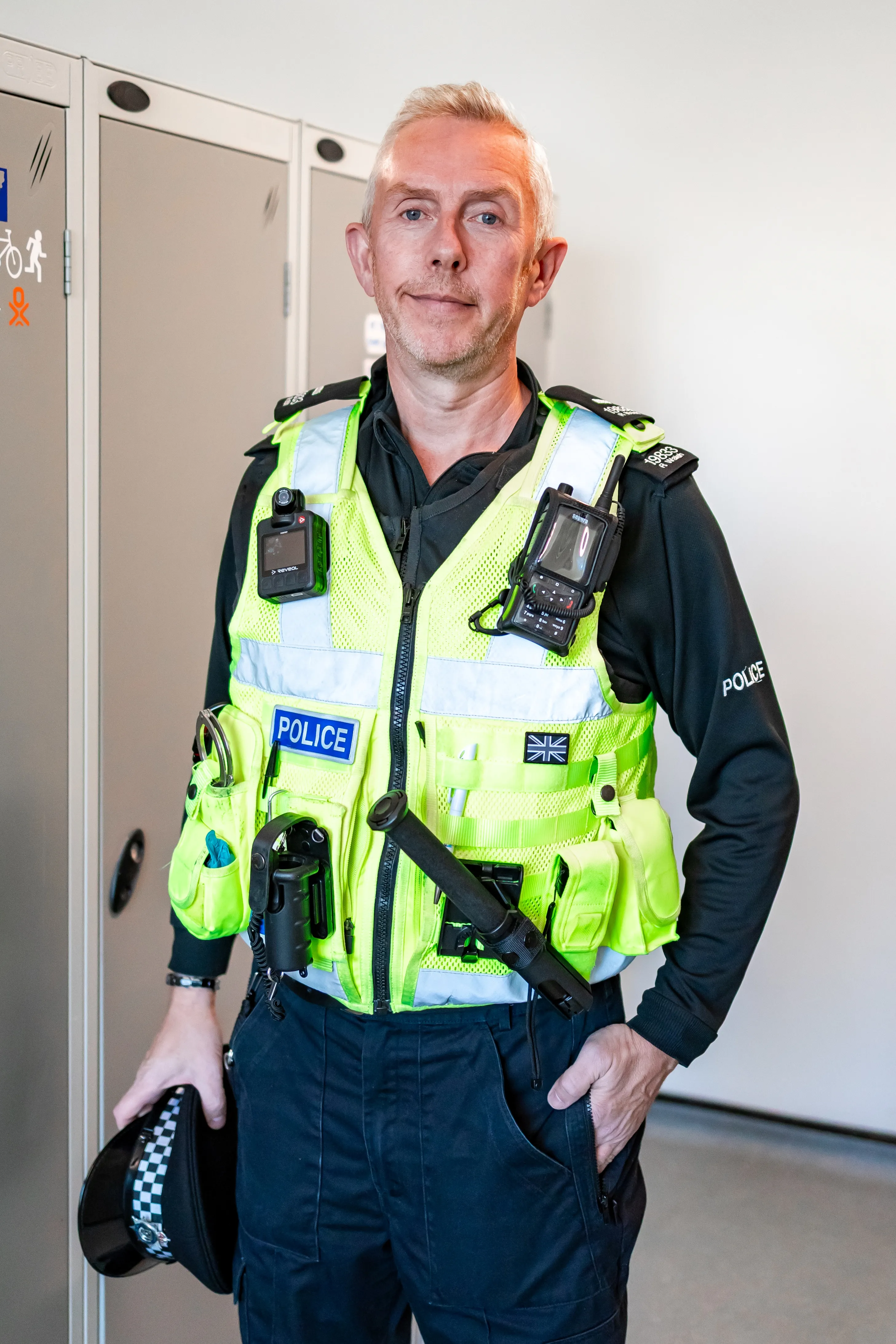 Rob Walsh in his Derbyshire police uniform. Rob is a volunteer special sergeant in his spare time.