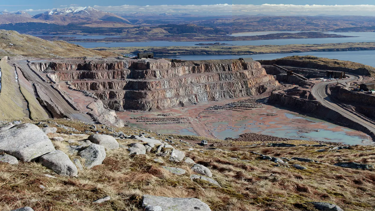 Looking down into Glensanda Quarry