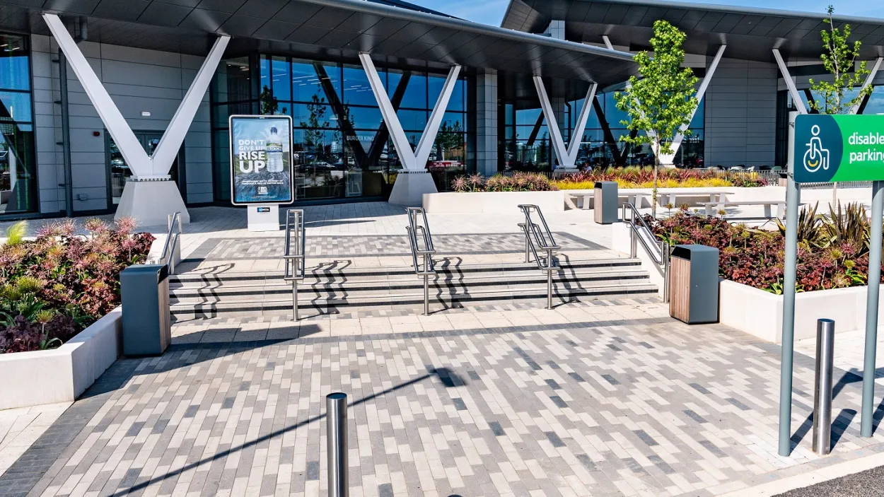 charcon andover block paving at moto services