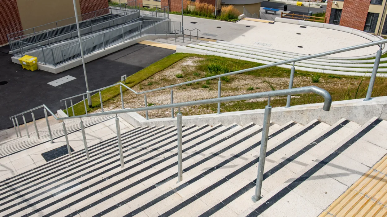 step flags laid at brighton uni