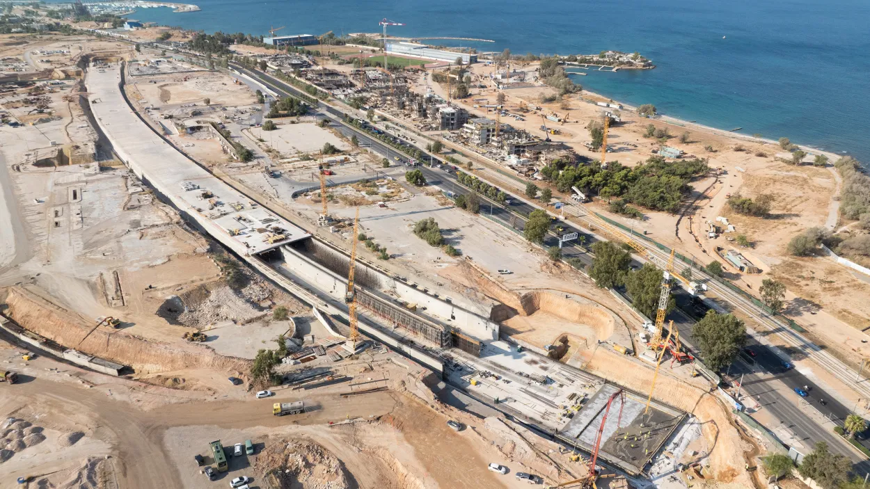 Ellinikon groundworks on the coast of Greece
