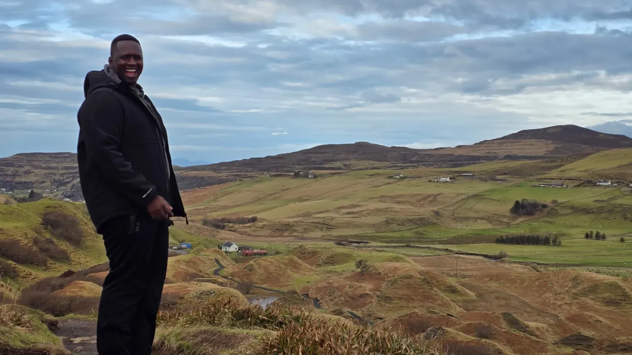 Mustapha Nyass enjoying a walk in the countryside