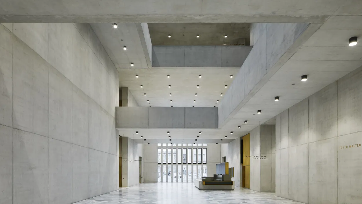 Kunsthause building lobby empty from the ground floor