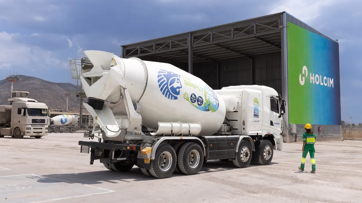 Holcim cement truck at the Illinikon in Greece