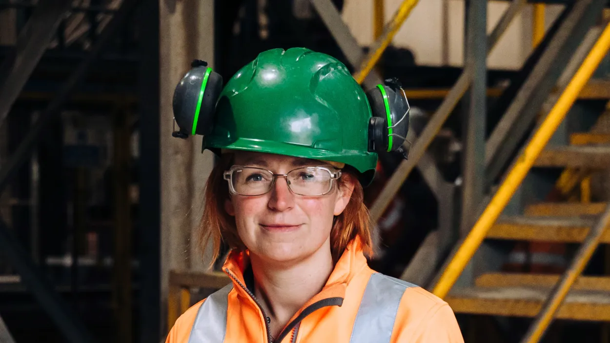 Concrete Products Factory Manager, Alison Burnett in her PPE.