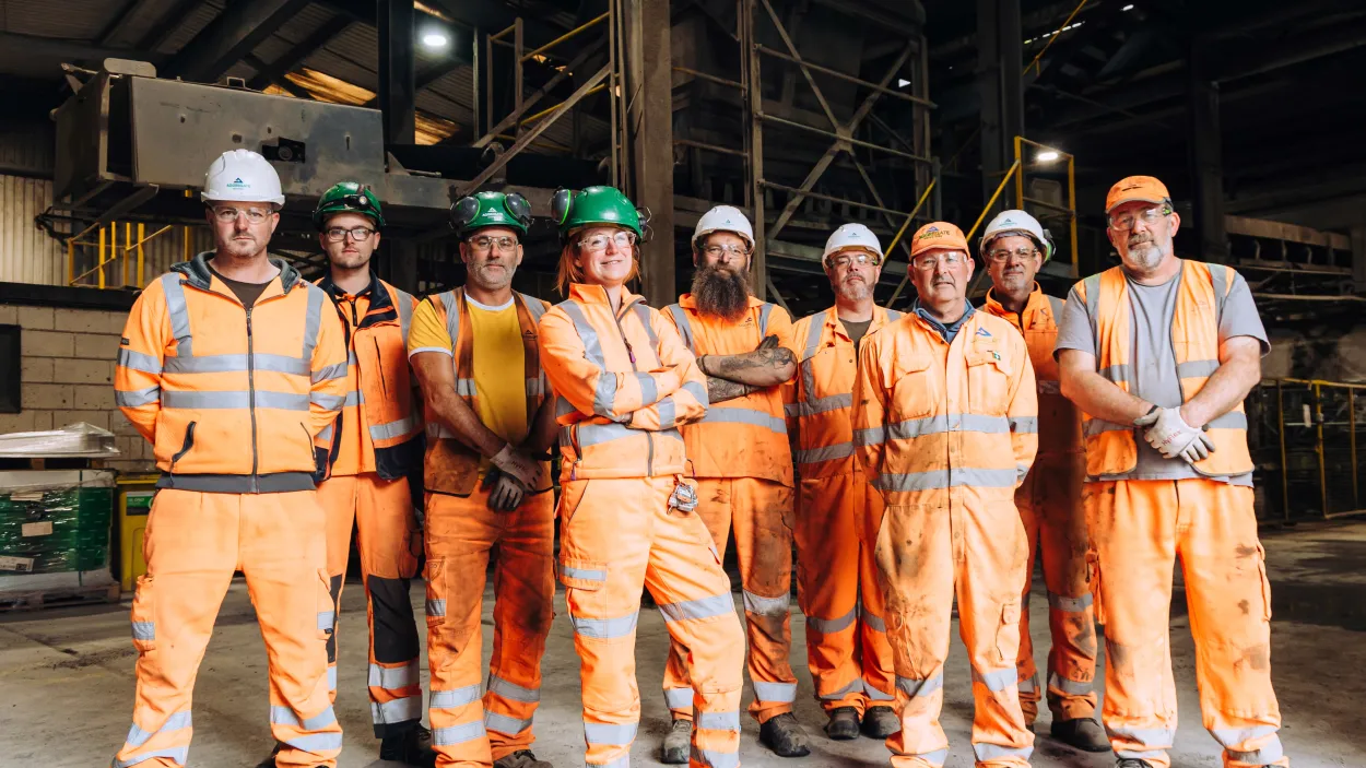 Concrete Products Factory Manager, Alison Burnett with her team