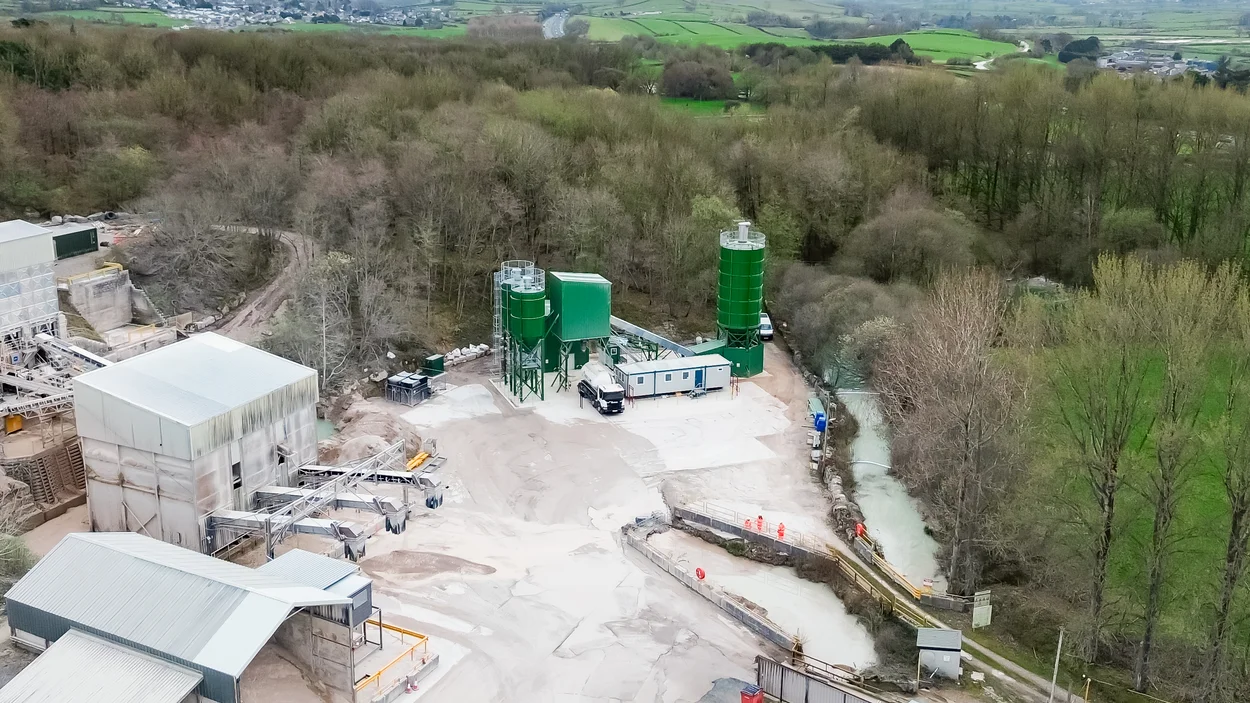 An aerial view of Holcim UK's Holme Park mortars plant
