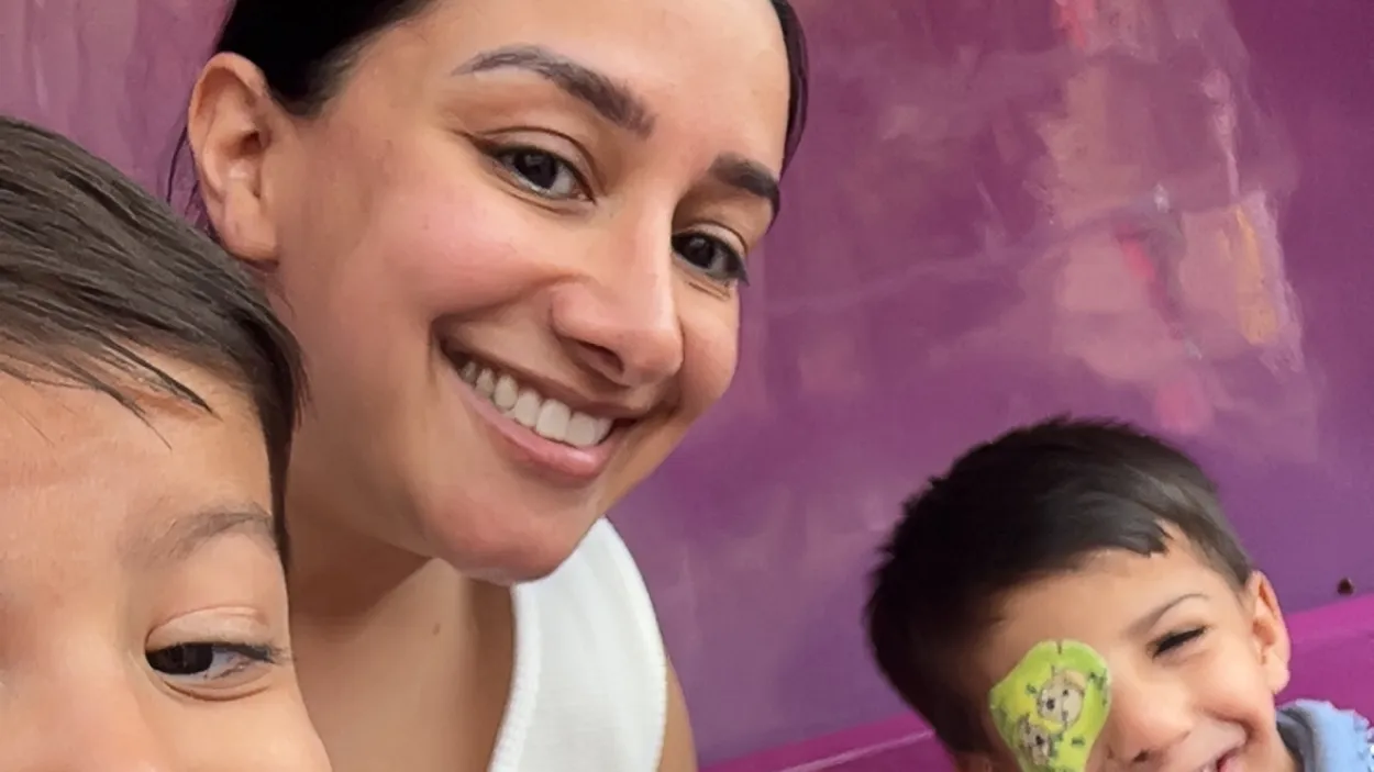 Harvir Padda with sons Dylan right and Dhian left