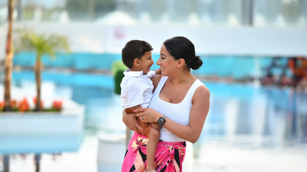 Harvir Padda holding son Dylan