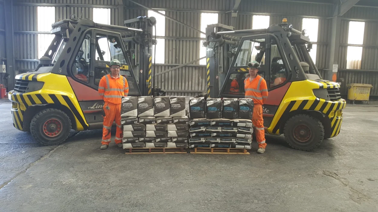 Rob Nutt on the loading bay floor at Holcim's Cauldon Cement Plant