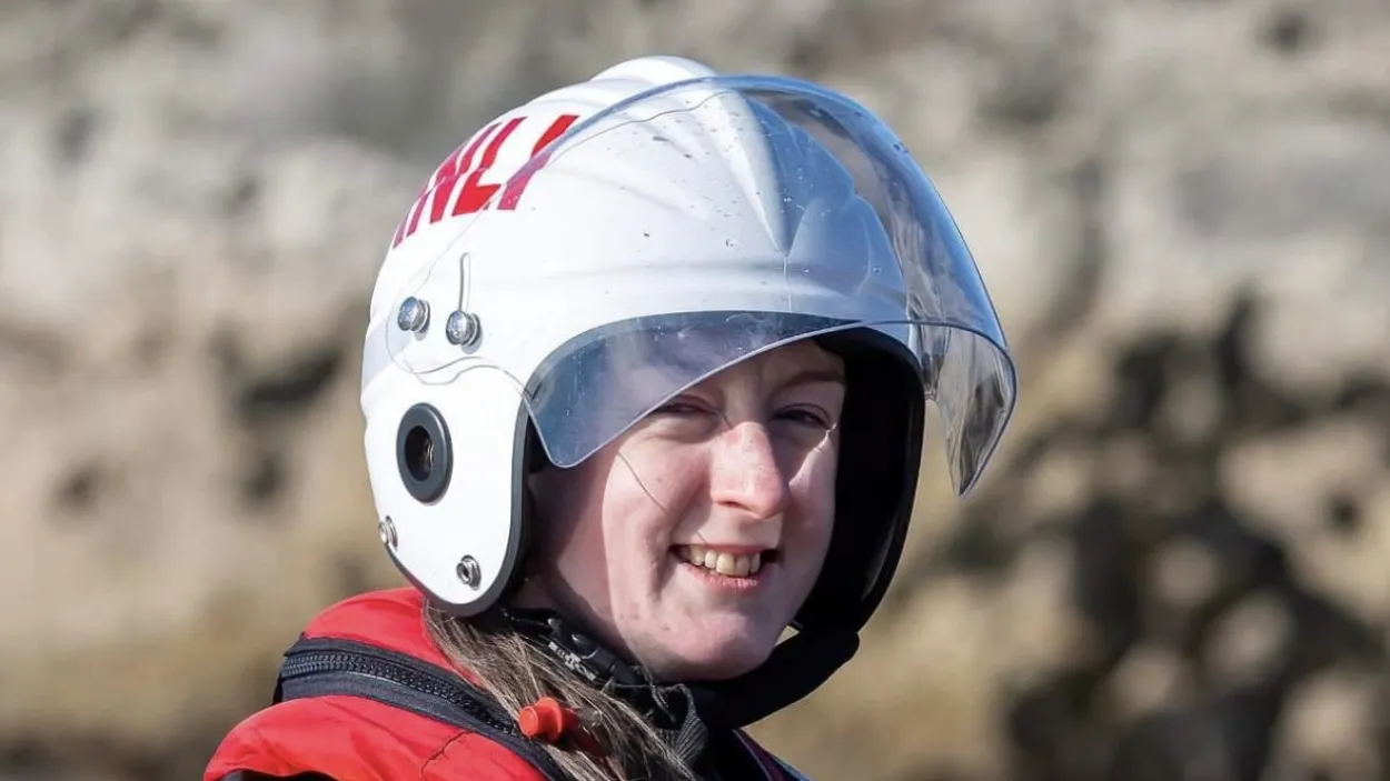Lawrie Cerexhe, a coxswain on Holcim's UK's Glensdanda quarry boat service in her RNLI uniform