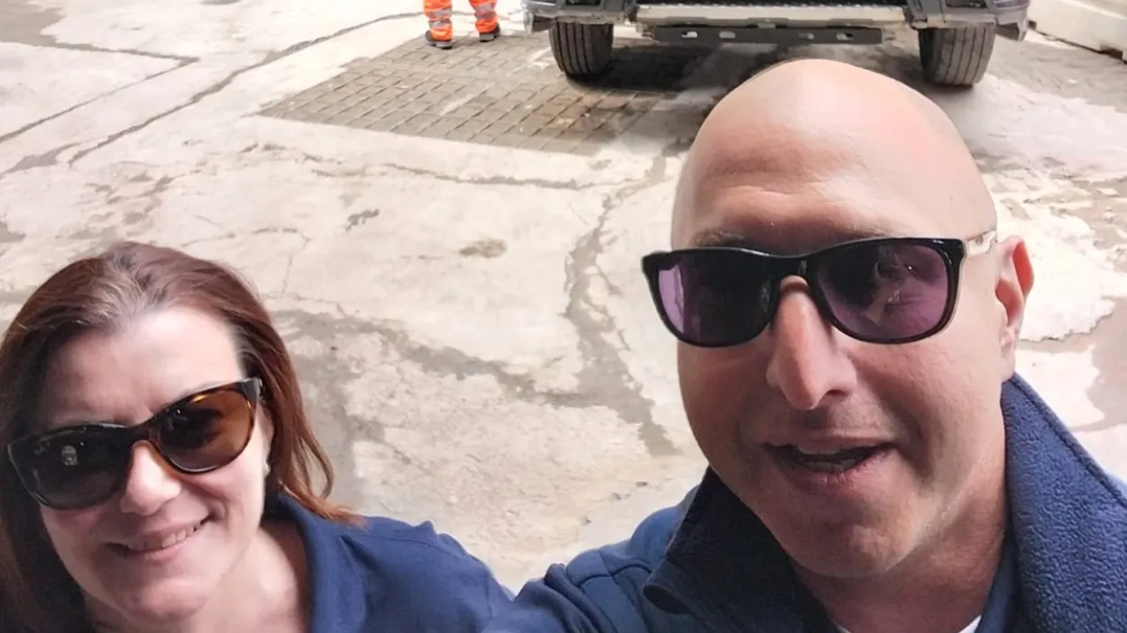 Adam Kutcher, right, representing Holcim at a community day in London