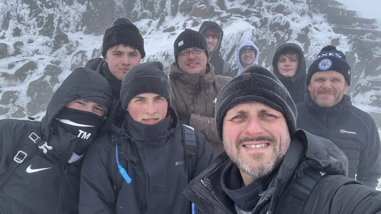 Danny King taking part in the 3 Peaks Challenge with his sons and a group of friends