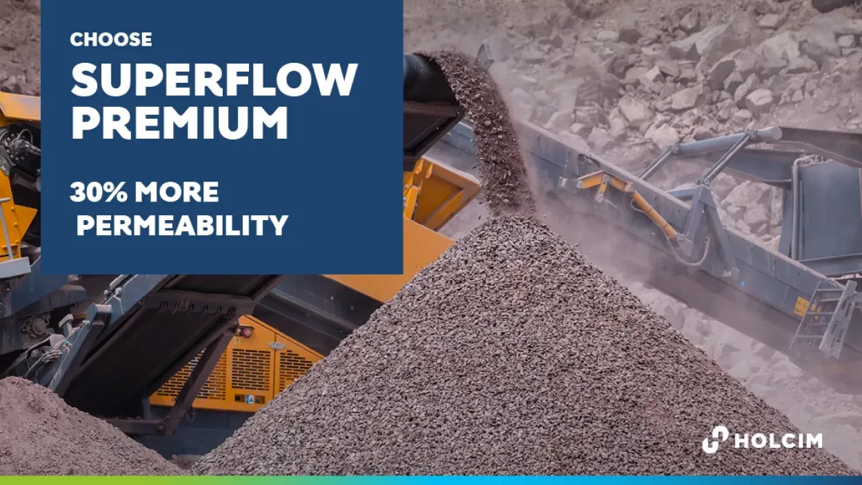 Aggregates distributed into a pile via machinery