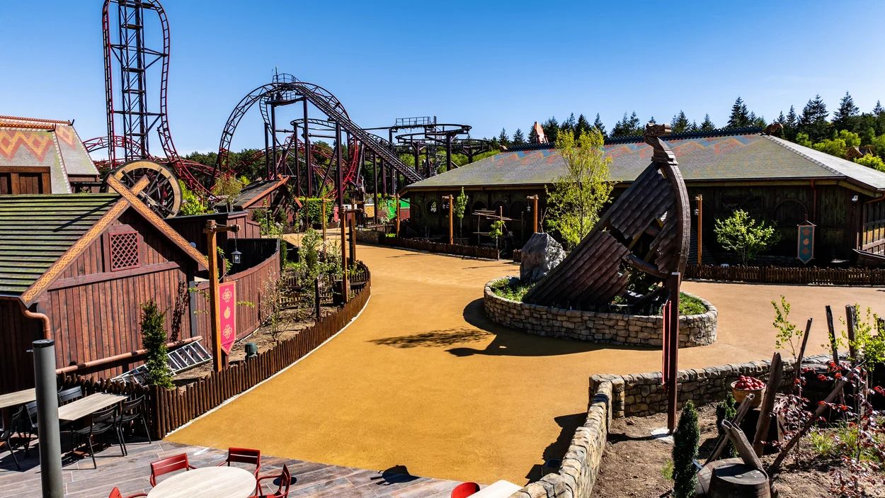 The new Valgard- Realm of the Vikings area at Paultons Park completed with Holcim's Supercolour Ultra Buff.