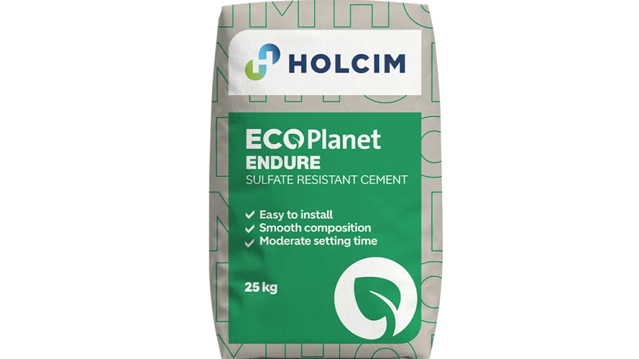cement bag with the text ecoplanet endure cement
