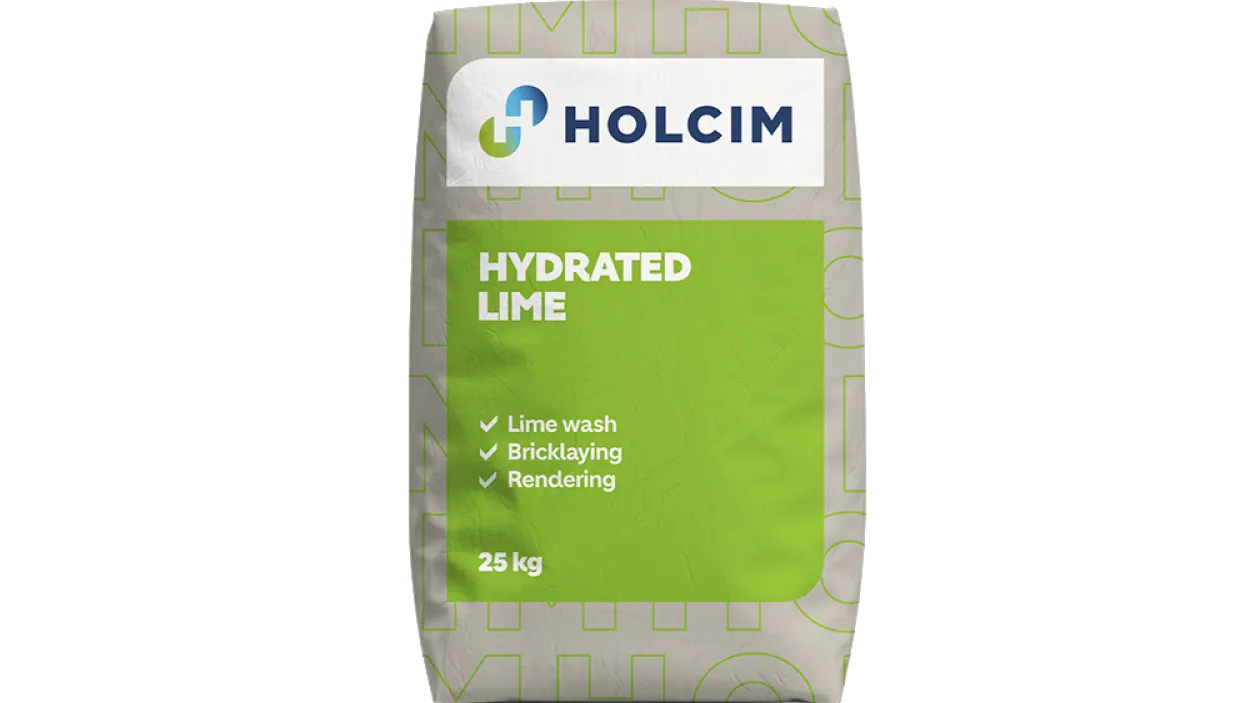 bag with the text hydrated lime