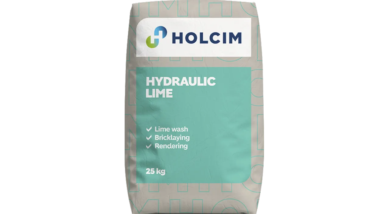 Bag with the text hydraulic lime