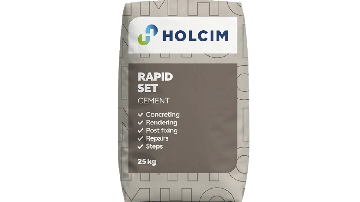 cement bag with the text rapid set cement