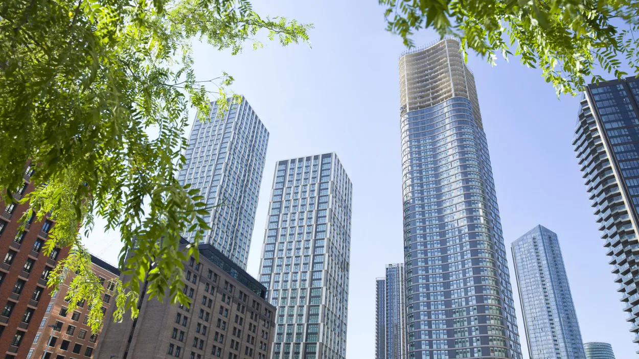 Skyline of Wood Wharf