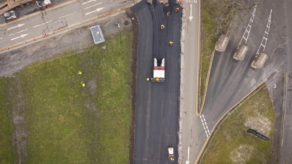 Looking down on the new carpark at West Midlands Safari Park