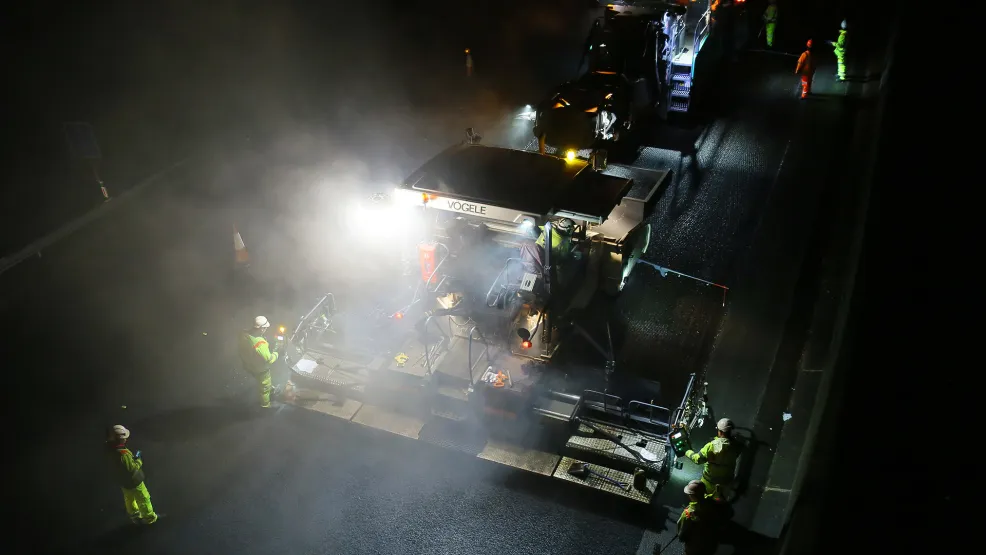 Prolay being laid at night - taken from a drone