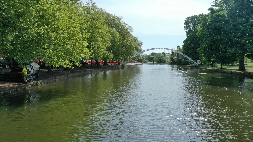 Bedford Embankment from above the river Ouse
