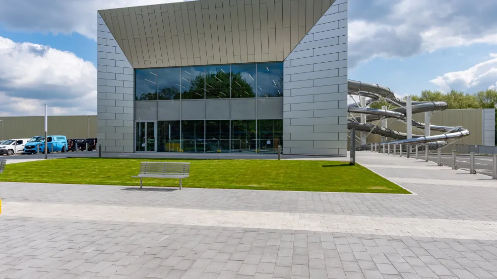 Side view of Moorways Leisure Centre