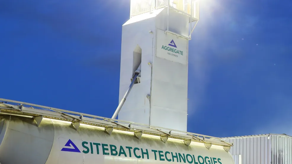 Truck driving through the A46 SiteBatch plant