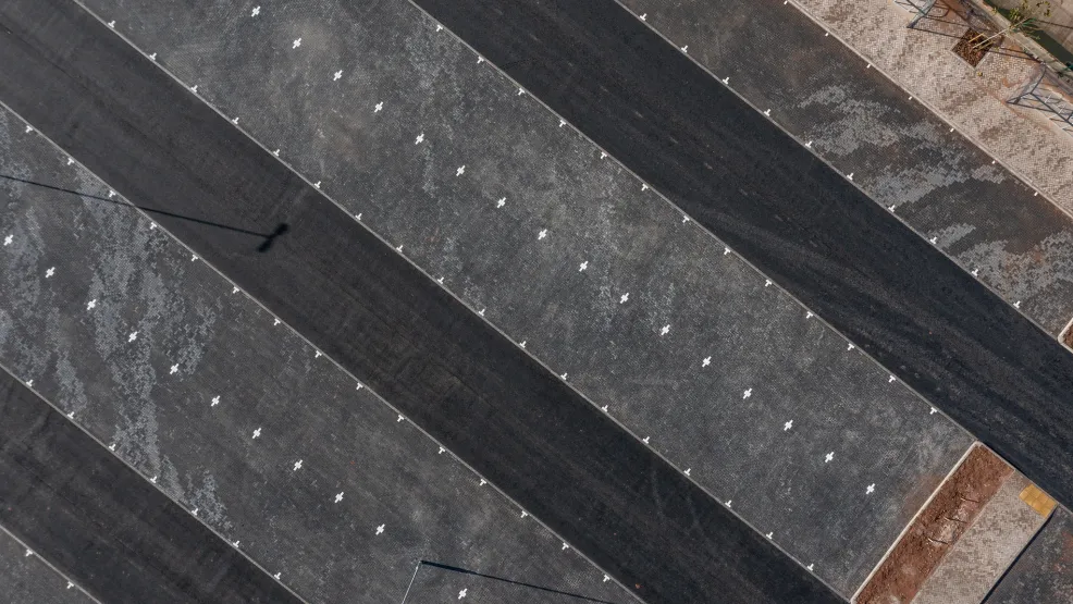 Aerial view of parking