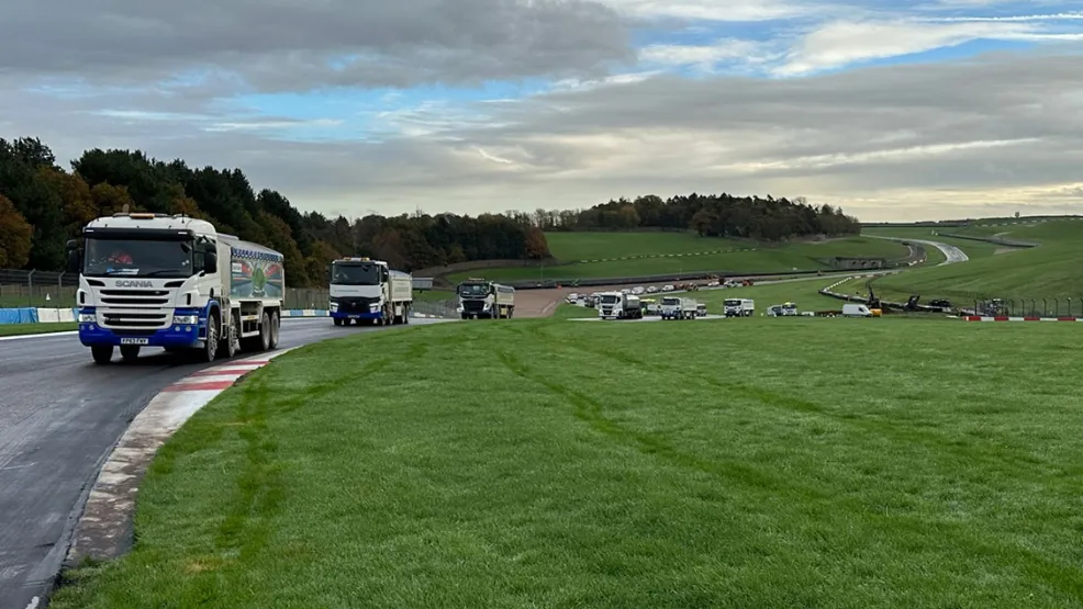 Asphalt being delivered to Donington Park Race Circuit